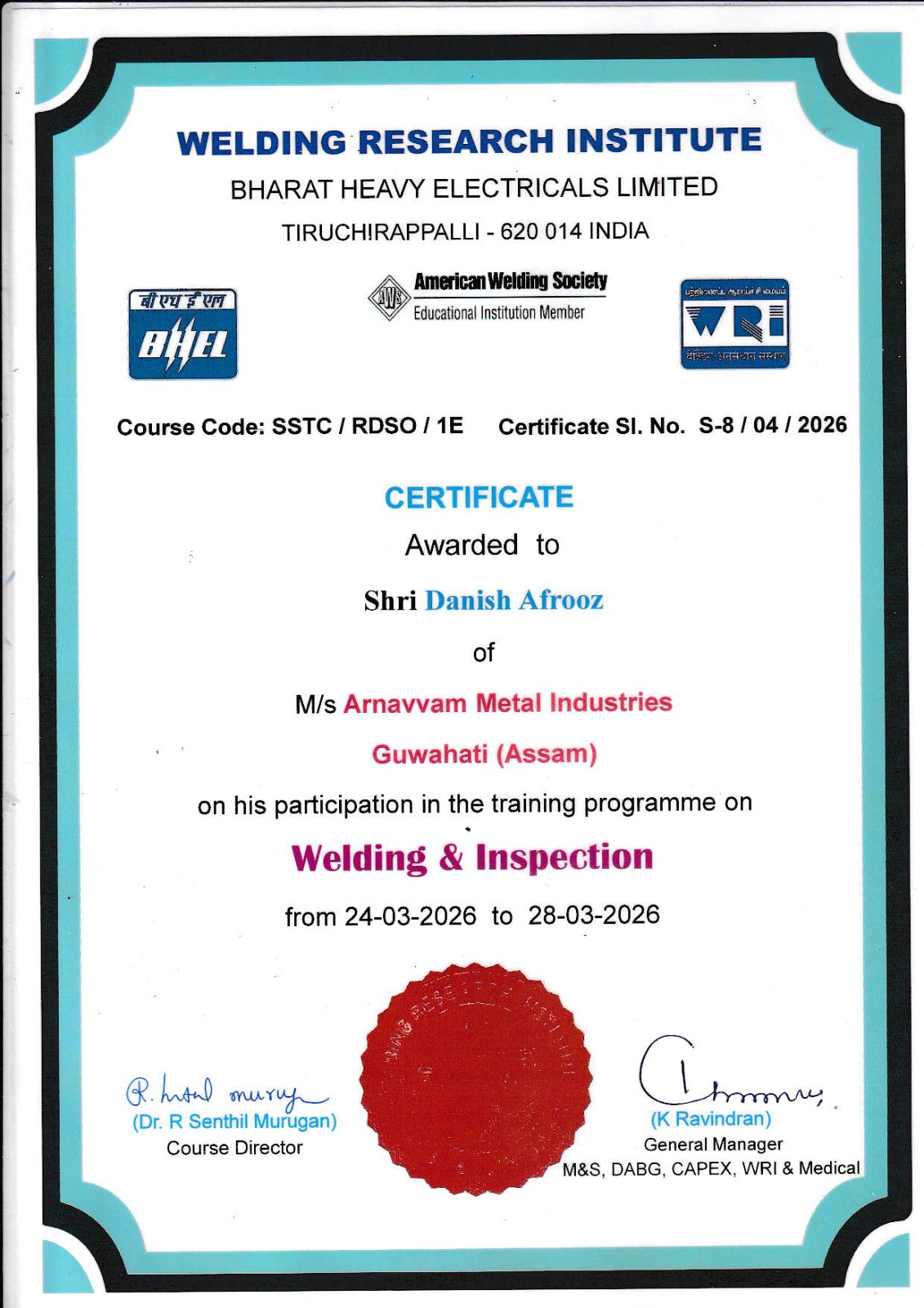 Certificate 1